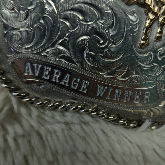 Vintage Skyline Sterling Filled Overlay 1/10 10K Silver & Gold Belt Buckle - Picture 4 of 7